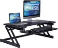 Rocelco 37.5" Deluxe Height Adjustable Standing Desk Converter - Quick Sit Stand Up Dual Monitor Riser - Gas Spring Assist Computer Workstation - Large Retractable Keyboard Tray - Black (R DADRB) by Rocelco