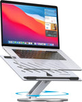 YICOSUN Laptop Stand for Desk, 360° Rotating Height Adjustable Computer Stand, Ergonomic Aluminum Laptop Riser with Ventilated Cooling, Foldable for 10-16 inch MacBook Pro Air Neo Dell HP - Silver by DeliveringDesktopFashion