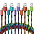 Teyssor USB C Cable 10FT 5-Pack Nylon Braided USB A to Type C Fast Charging Cord Compatible with Samsung Galaxy S24 S23 S22, Note 20 10 9 8, Moto G7 G8 by Teyssor