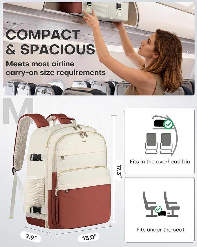 HOTOR Travel Backpack Women Flight Approved Carry on Bag | 15.6inch Laptop Computer Bag Flight Approved Personal Item Travel Bag for Work, Business, College - Image 2