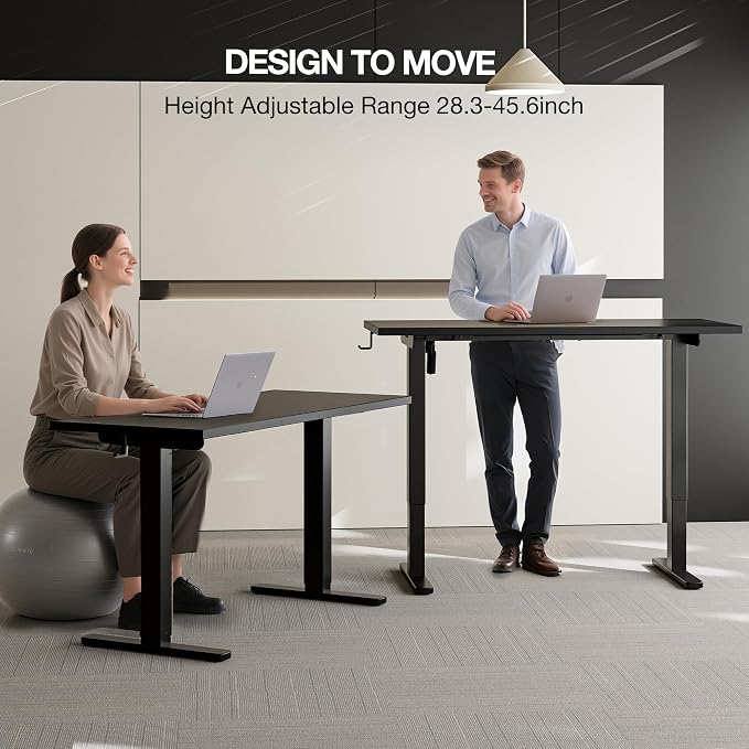 Electric Standing Desk with Cable Management,Black Height Adjustable Desk with Memory Presets, Sit Stand Table for Work from Home, Ergonomic Computer Desk,48 x 24 inch - Image 7