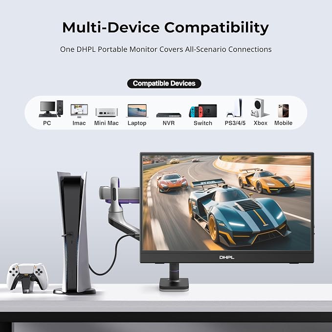 15.6" Portable Monitor, FHD1080P 60Hz IPS Display | Matte IPS,Smart Cover, USB-C/HDMI, VESA 75*75.screen extender for Laptop PC, Mac,Phone,Switch, PS5, Xbox - Image 5