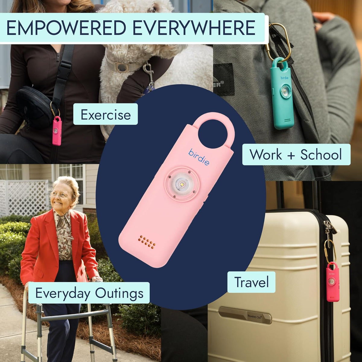 She’s Birdie 3.0 New Version – The Original Personal Safety Alarm for Women by Women–Loud Siren, Flash Light and Rechargeable Battery in a Variety of Colors (Metallic Indigo Blue) - Image 5