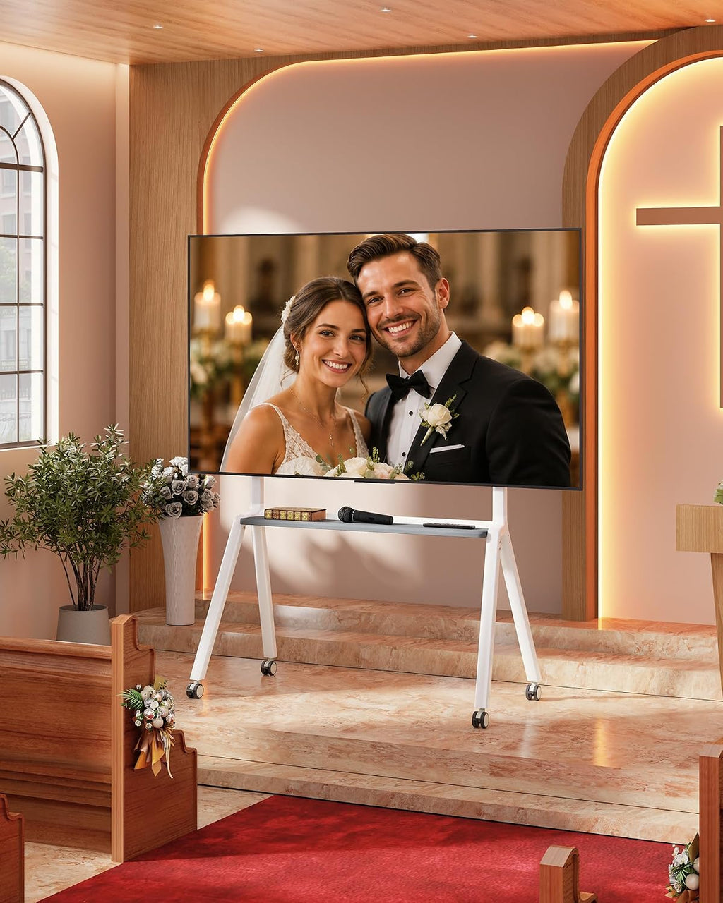 Rolling TV Stand for 42-86 Inch TVs,Outdoor TV Stand Holds up to 220 lbs - Image 9
