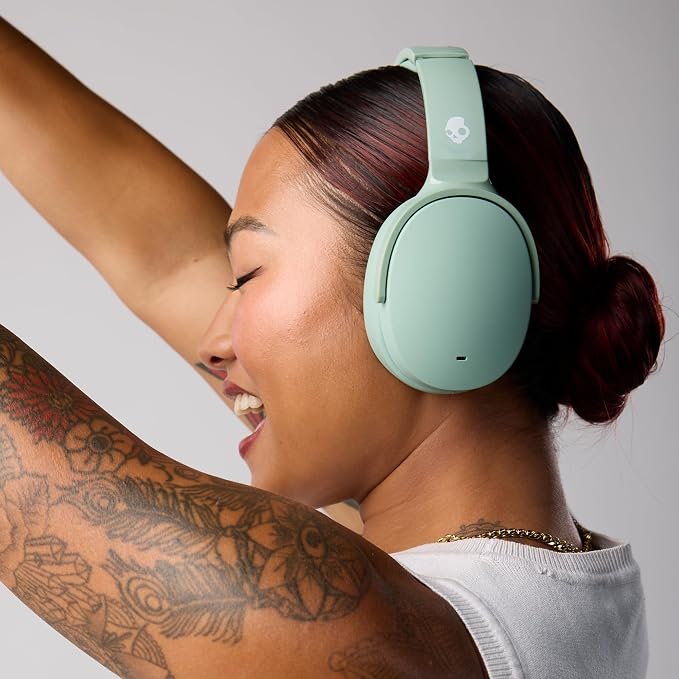Skullcandy Hesh ANC Noise Cancelling Wireless Headphones - Preppy Sage | Bluetooth, Noise Cancellation, Over-Ear Fit, 22 Hours Battery, Foldable, Lightweight Design, Microphone, Studying, Travel - Image 7