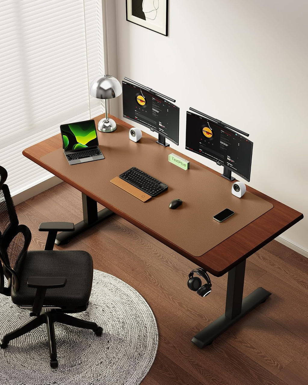 YSAGi Leather Desk Pad Protector, Office Desk Mat, Large Mouse Pad, Non-Slip PU Leather Desk Blotter, Laptop Desk Pad, Waterproof Desk Writing Pad for Office and Home (Khaki,55" x 24") - Image 2