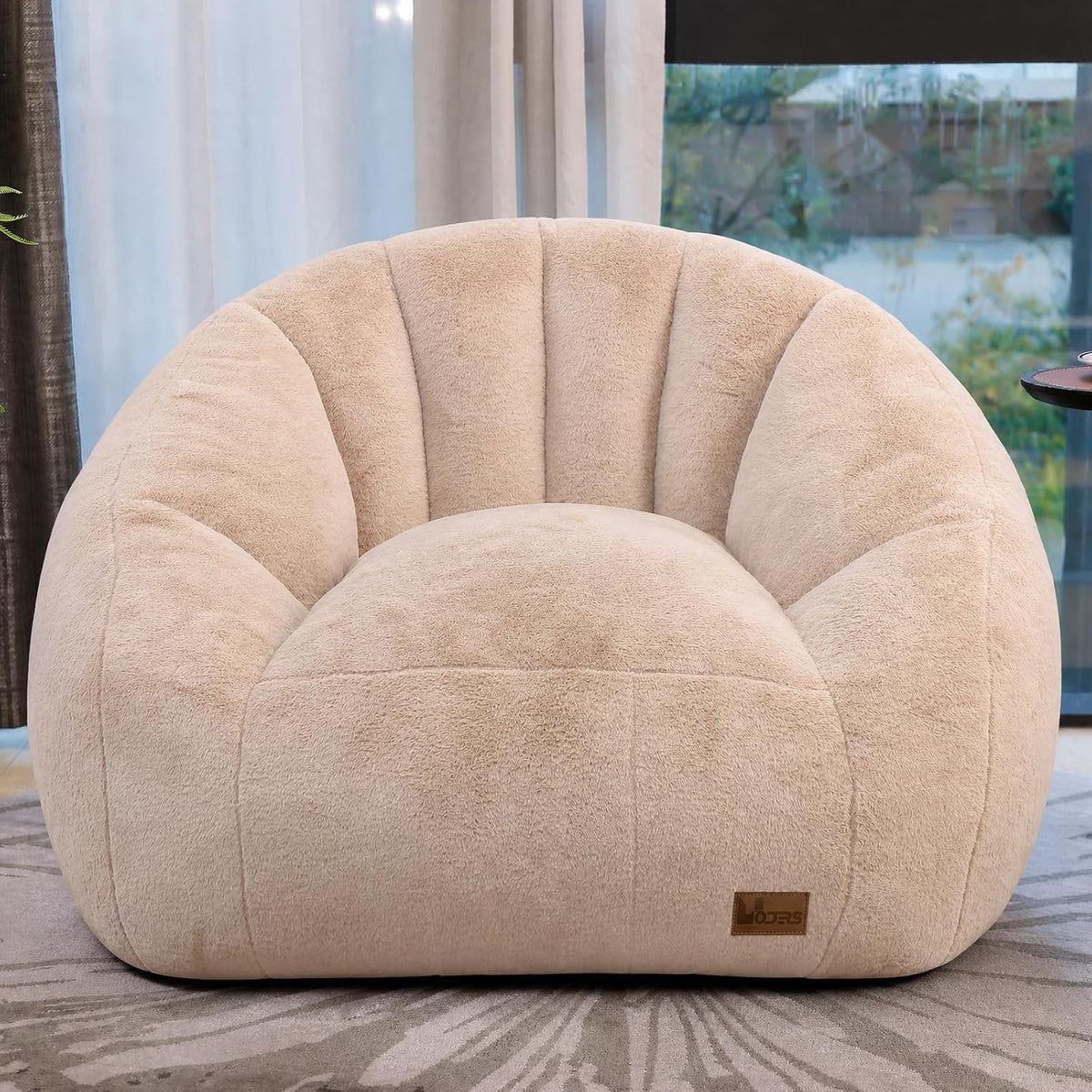 Giant Bean Bag Chair for Adults, Teens and Kids, Cozy Fluffy Corduroy Beanbag Chair with Filler, Large Floor Lounge Sofa for Living Room, Bedroom, Dorm, Gaming and Reading(XL-Brown) by UODERS