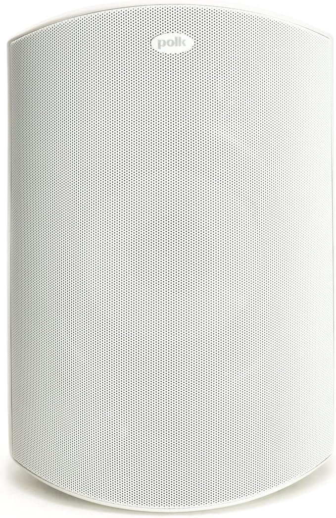 Polk Audio Atrium 8 Outdoor Speaker with Powerful Bass (Each, White), All-Weather Durability, Broad Sound Coverage, Speed-Lock Mounting System by PolkAudio