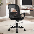 Home Office Desk Chair, Lumbar Support, Mesh Back Computer Chair | Height Adjustable, Mesh Mid-Back, Ergonomic Task Gaming Chair with 360° Swivel Wheels, Lumbar Support, Black by HAPPYMONTLLC