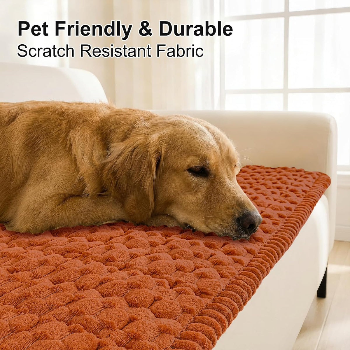 Smiry Fall Couch Cover for Dogs, Non Slip Fuzzy Pet Sofa Protector Washable - Image 3