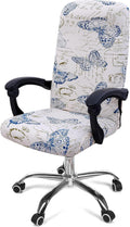 Smiry Stretch Printed Office Computer Desk Chair Covers, White by Smiry