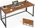 Huuger Folding Desk for Small Spaces, 47.2 Inch Foldable Computer Table | Easy Assembly, Small Writing Work Office Computer Desk, for Home Office, Study, Bedroom, Dorm, Space Saving, Rustic Brown by Huuger