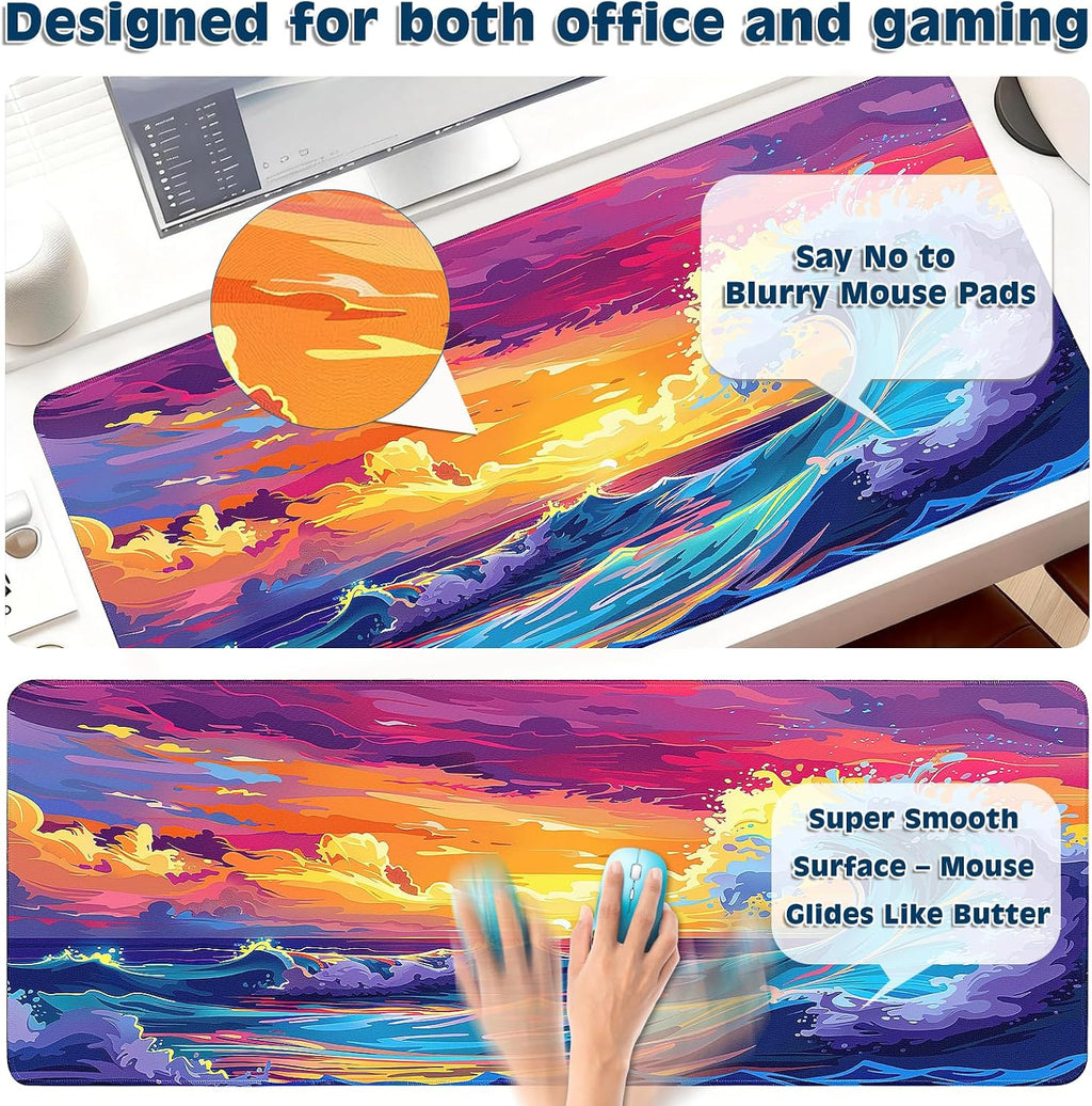 Gaming Mouse Pad, Desk Mat for Keyboard and Mouse, Large Mouse Pad for Desk, Computer Mousepad - Image 4