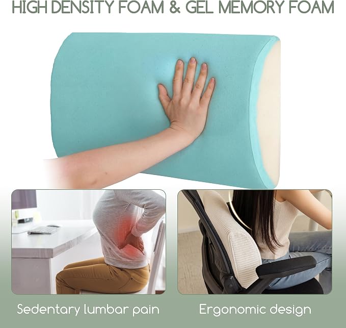 Lumbar Support Pillow for Recliner Chair/Accent Chair/Couch, Extra Large Memory Foam Back Support Cushion for Elderly, Recliner Cushions for Back Rest, Pain Relief, Reading, Washable Cover, Beige - Image 3