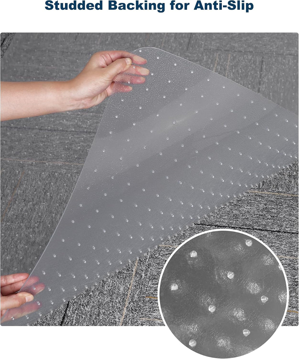 46"x 60" Clear Office Chair Mat for Carpet, Plastic Desk Chair Mat - Image 6
