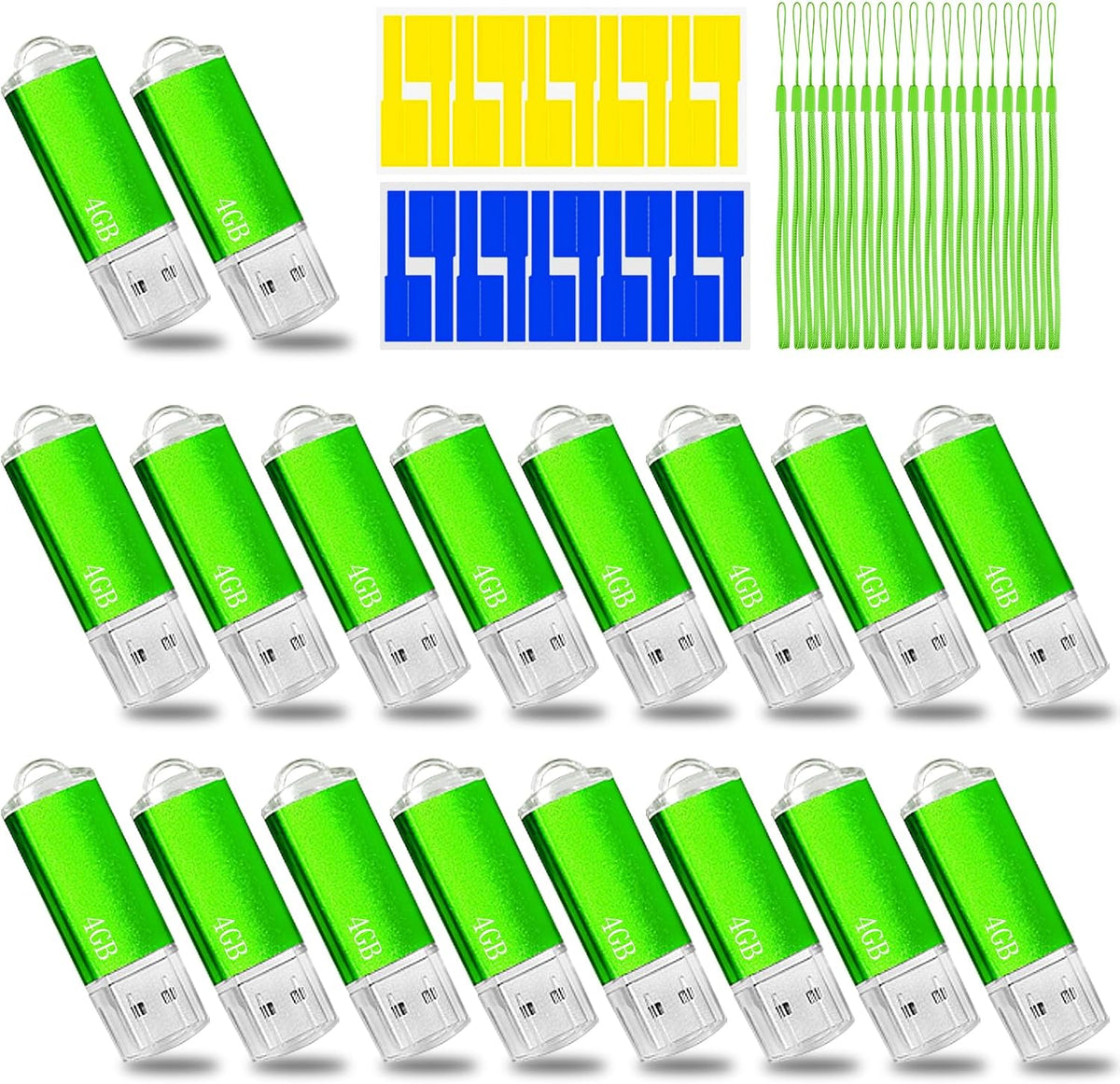 Thumb Drive 4GB 20-Pack USB Flash Drive Nicepicten Bulk USB2.0 Memory Stick by Nicepicten