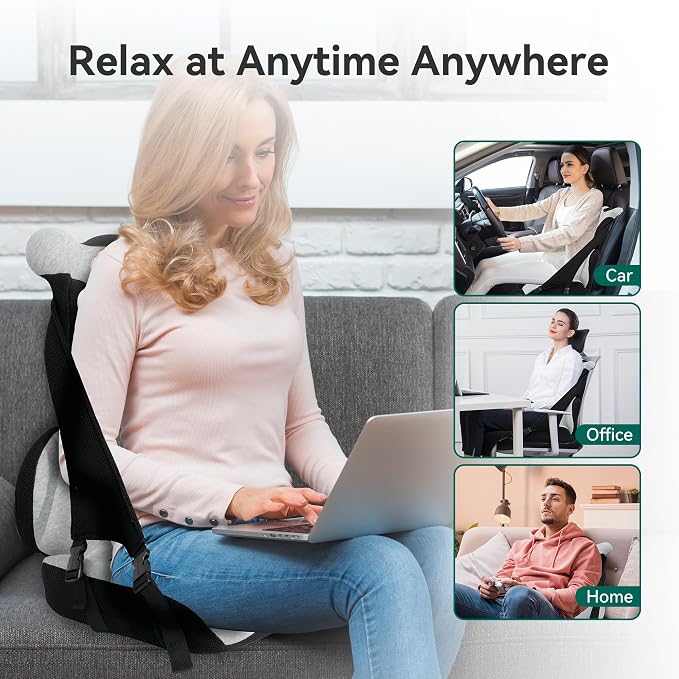 Lumbar Support Pillow Memory Foam, Car Seat Cushion, Office Chair Cushion, One Piece Chair Pad, Improve Posture, Sciatica, Hip & Back Coccyx Tailbone Pain - Image 6