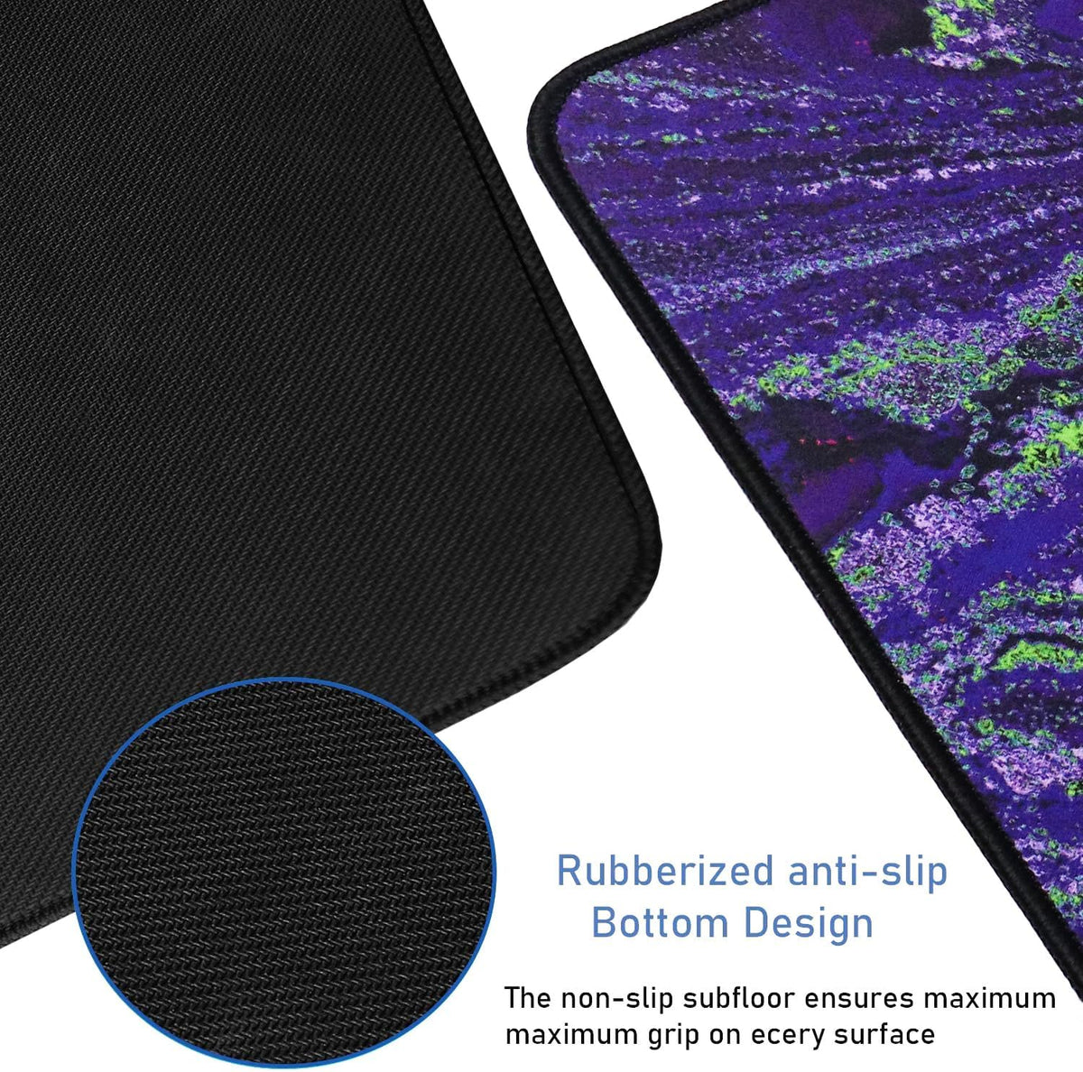 Large Mouse Pad with Stitched Edges, Durable Non-Slip Natural Rubber Base - Image 3