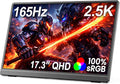 MNN 17.3" QHD 165Hz USB-C HDMI Gaming Monitor | 17.3" QHD 165Hz IPS 100% sRGB, USB-C/HDMI, kickstand, slim metal, travel gaming for PC/Phone/PS5/Xbox. by MNN