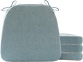 Battilo Chair Cushions for Dining Chairs, Waterproof Kitchen Chair Pads with Non-Slip Backing and Ties, Seat Cushions with Machine Washable Removable Cover, 16"x16"x2", Set of 4, Grayish Blue by BATTILOHOME