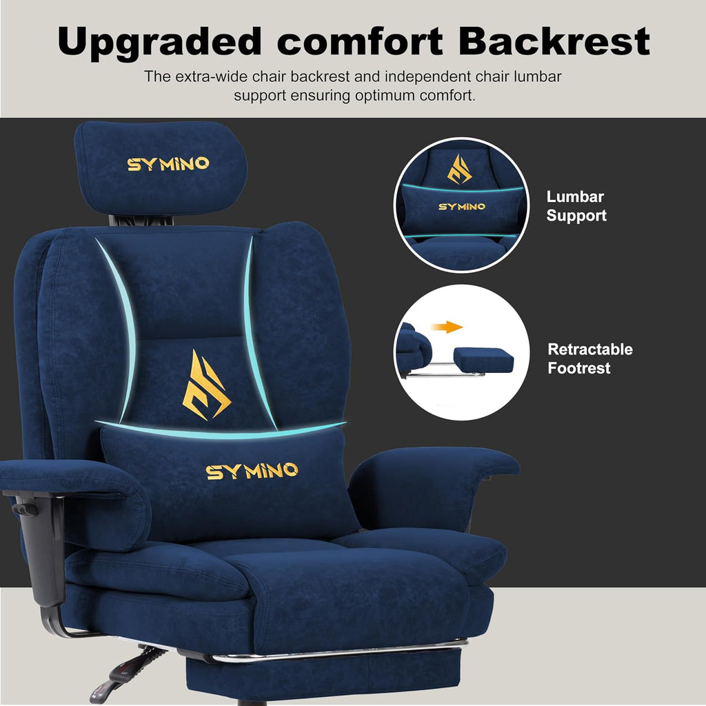Symino Ergonomic Gaming Chair with Footrest & 155° Recline - Image 5