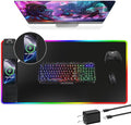 Mouse Pad with Wireless Charging, Large Desk Mat with Adapter, 31.5"x15.7" | RGB Gaming Mousepad with Ultra-Smooth Surface, Non-Slip Rubber Base, Waterproof Computer Keyboard Pad for Gamer, Black by ExtreLife
