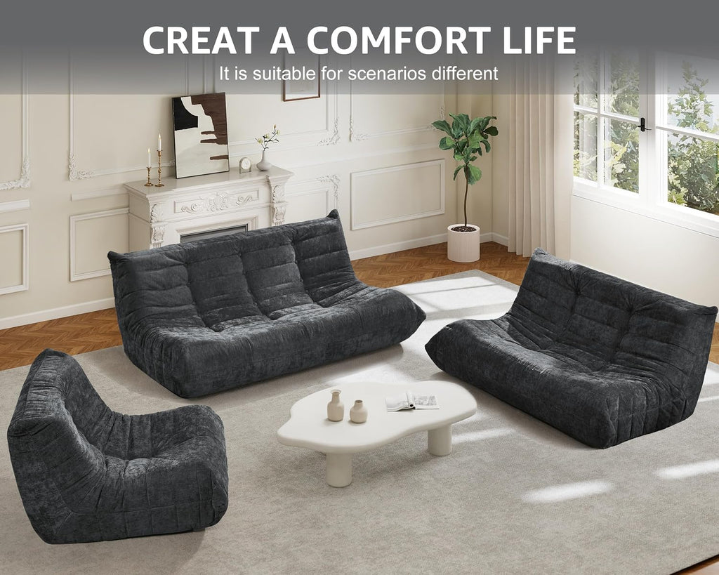 Hobestluk Large Bean Bag Chairs for Adults Fireside BeanBag Couch Togo Sofa - Image 8