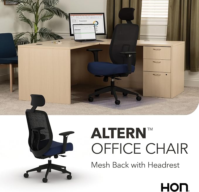 HON Altern Ergonomic Office Chair, Office Desk Computer Chair, Indigo | Mesh desk chair with lumbar support, headrest, seat slide, adjustable arms, computer chair for home office productivity - Image 5