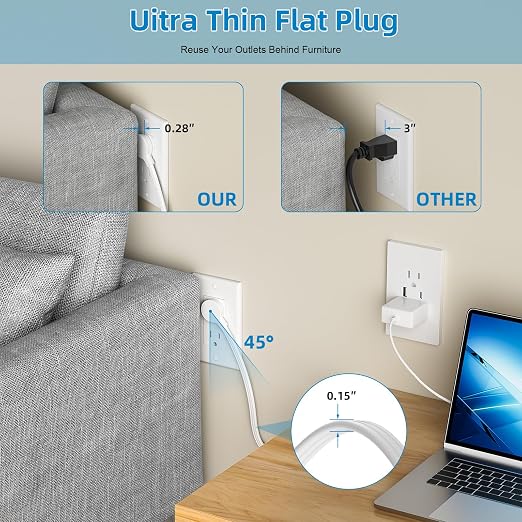 in Wall Cable Management Kit,Recessed Outlet Box for Wall Mount TV,Recessed Power Box with AC/USB-C/USB-A Ports & 9.8ft Extender for Unreachable Outlets,Hide TV Cords & Cables - Image 5