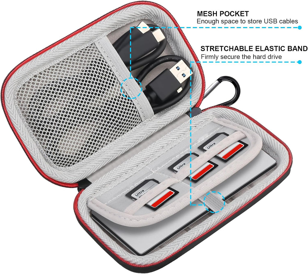 Lacdo Hard Case for Lexar ES3 Portable SSD External Hard Drive, Black - Image 2