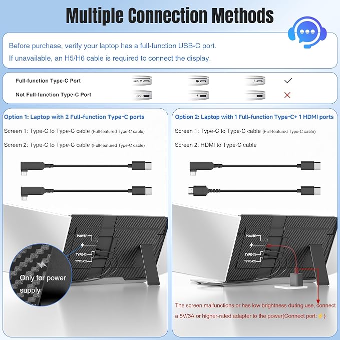 KEFEYA Laptop Screen Extender 15.6", FHD 1080P Portable Triple Monitor for Laptops 13-17.3", 0.16" Ultra-Thin Dual Laptop Monitor Extender for Windows/Mac/Dex/Chrome/Surface, Plug n Play - Image 4