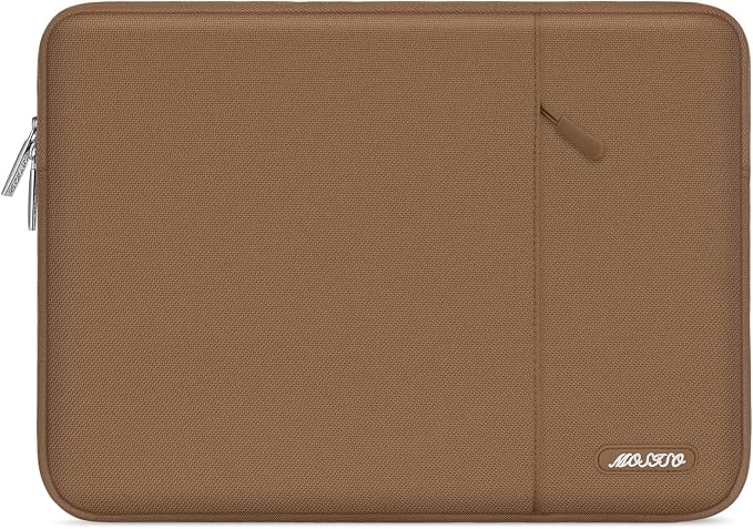 MOSISO Laptop Case 14 inch, Laptop Sleeve Bag with Pocket | Compatible with HP Lenovo Dell ASUS Acer, HP Stream, Dell Latitude, Polyester Vertical Computer Bag, Mocha by MOSISO