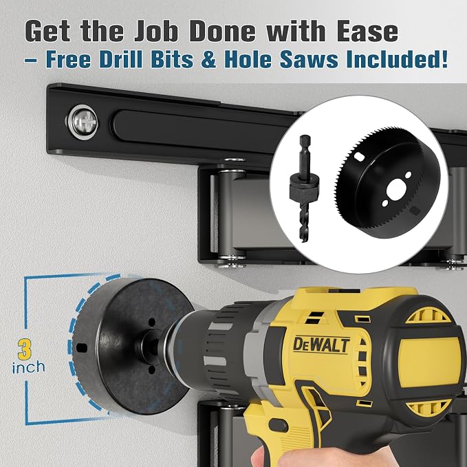 in Wall Cable Management Kit, Power & Low Voltage Wire Organizer with Hole Saw Drill for Easy TV Wall Mounting, TV Cord Hider for Wall & Clean Look - Image 7