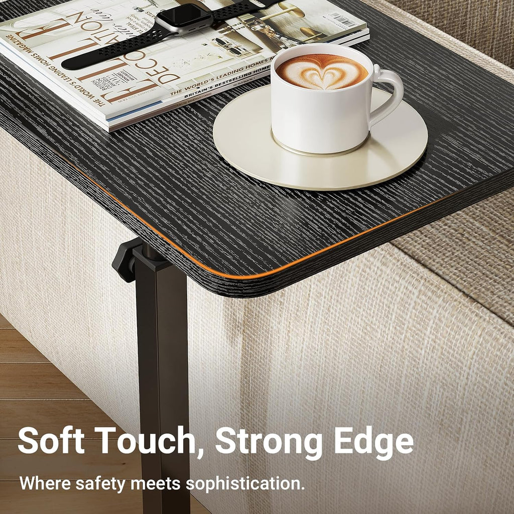 Adjustable Height TV Tray Table for Couch, 360° Swivel Side Table - Image 3