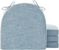 IPYNBAP Chair Cushions for Dining Chairs, Kitchen Chair Cushions, 16'' x 16'' x 2'', Non Slip Indoor Seat Cushions, Chair Pads for Dining Chairs with Ties & Removable Cover, Set of 4, Light Blue by IPYNBAP
