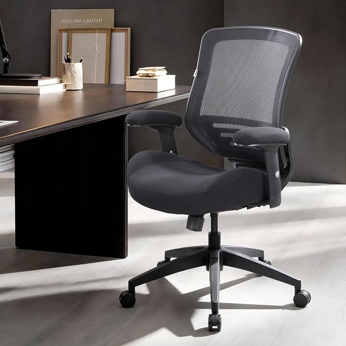 BOLISS 400lbs Ergonomic Office Chair Soft Thick Seat with Mesh Back (Black) | Wide Cushion, Computer Desk Chair, Tilt Lock, Height Adjustable Arms and Lumbar Support Reduce Back Pain - Image 7