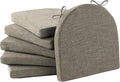 IPYNBAP Chair Cushions for Dining Chairs, Kitchen Chair Cushions, 16'' x 16'' x 2'', Non Slip Indoor Seat Cushions, Chair Pads for Dining Chairs with Ties & Removable Cover, Set of 6, Khaki by IPYNBAP