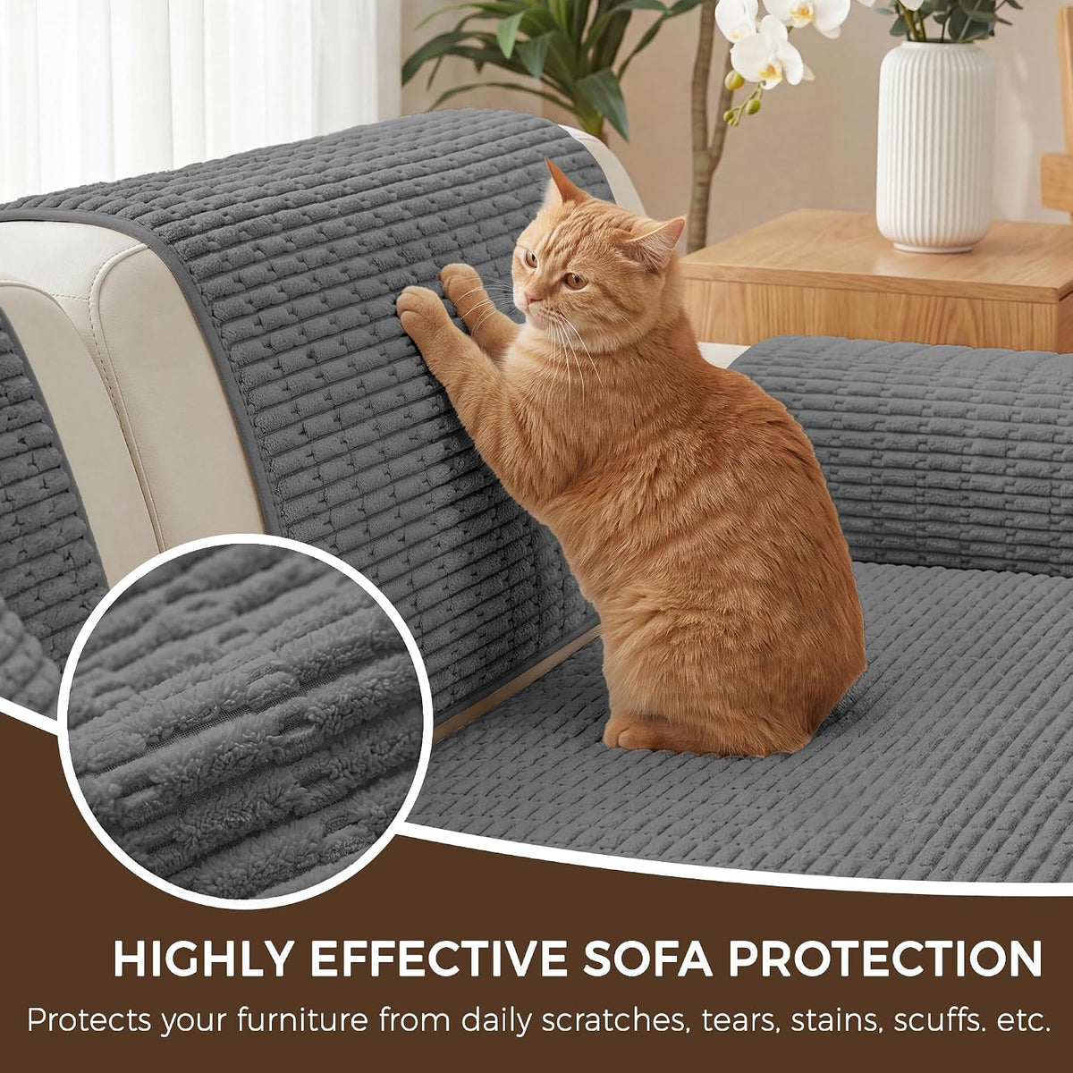 Foxdecor Couch Arm Covers for Sofa Arm Chair Covers Set of 2 - Image 5