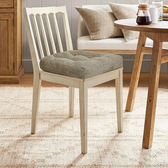 downluxe Chair Cushions for Dining Chairs 2 Pack, Tufted Indoor Chair Pads with Non-Slip Bottom, U-Shaped Kitchen Chair Cushions, 18"x18"x4", Khaki - Image 7