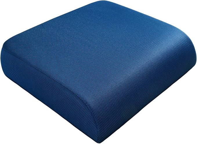 YOUFI Extra Thick Large Seat Cushion, Gel Memory Foam Cushion with Carry Handle Non Slip Bottom, Pain Relief Coccyx Cushion for Wheelchair Office Chair (Blue, 19" x 17.5" x 4") by EnjoyComfortableSitting