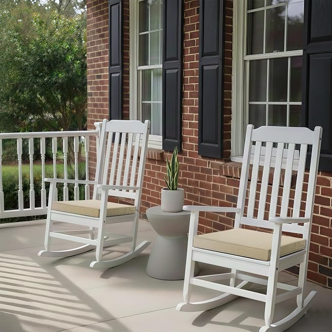 Outdoor Chair Cushions, Water-Resistant & Fade-Resistant, Patio Furniture Square Seat Replacement Chair Pads with Ties, Removable Cover, Non-Slip Bottom, Set of 4, 22 x 22 Inch, Natural - Image 2