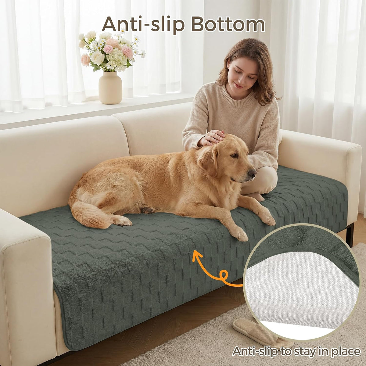 Foxdecor Couch Cover for Dogs Sofa Covers Non Slip Couch Pad Pet Friendly - Image 4