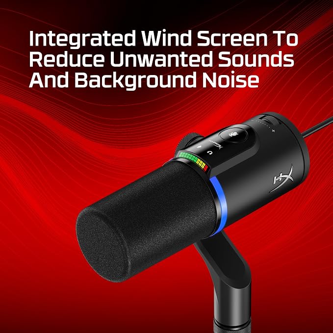 HyperX FlipCast Streaming XLR/USB Dynamic Microphone for PC, MacOS, PlayStation, Nintendo Switch, Broadcast Quality, USB, XLR, Universal Mount, Black - Image 6