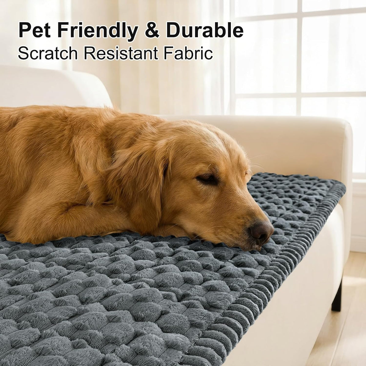 Smiry Couch Covers for Dogs, Non Slip Fuzzy Pet Sofa Protector Washable - Image 3