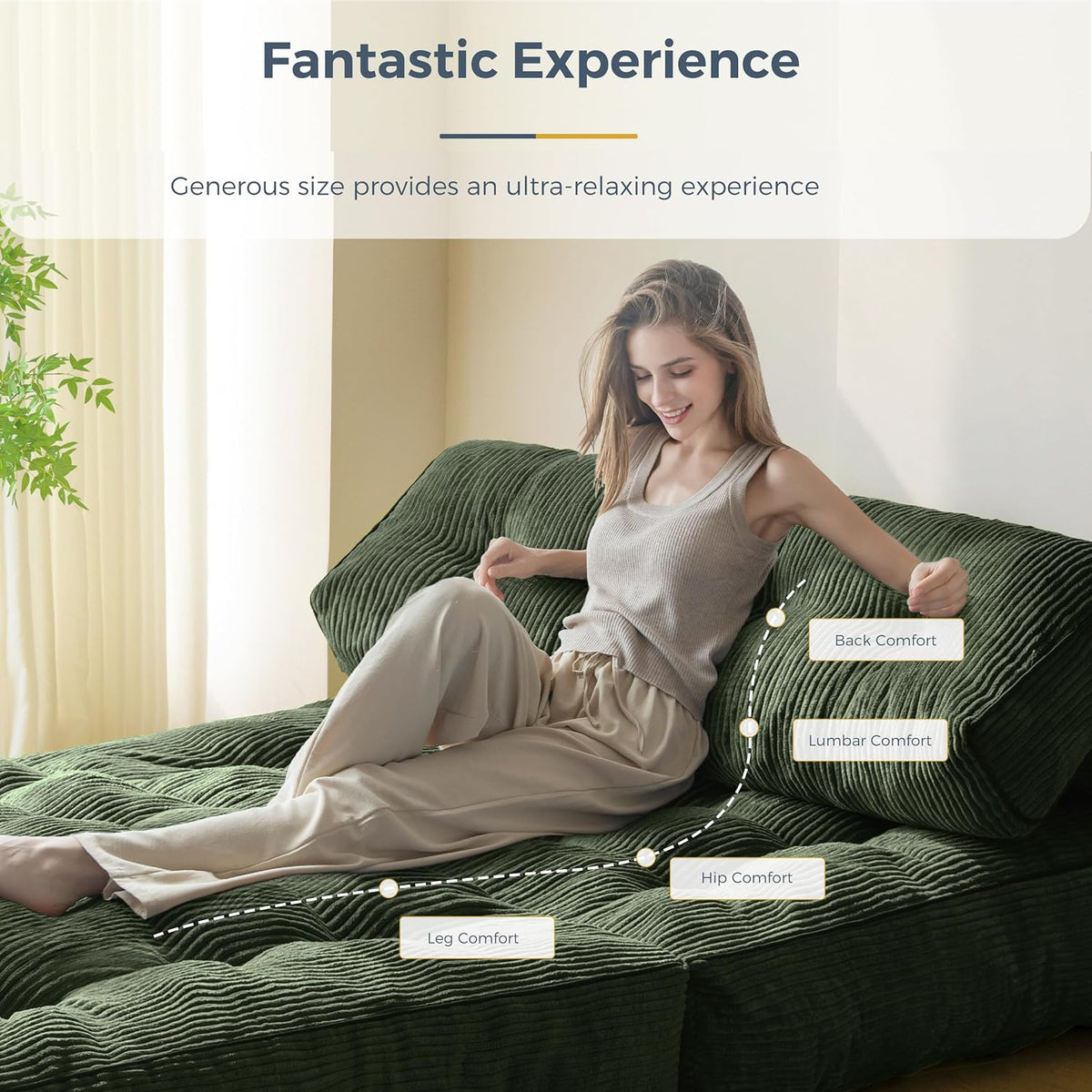MAXYOYO Folding Sofa Bed, Convertible Chair Bed with Pillow - Image 7