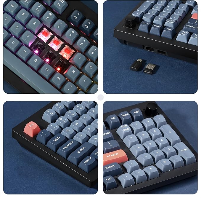 Keychron V5 Max Custom Wireless Mechanical Gaming Keyboard with Number Pad, 96% Layout QMK/VIA 2.4 GHz/Bluetooth 5.1/Wired, RGB Backlit Hot-Swappable Gateron Red Switch for Mac Windows Linux - Image 8