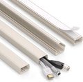 ZhiYo Large Capacity Wire Hiders for TV on Wall for 2-4 Cords, 63in (4xL15.8in) PVC Cable Cover with Adhesive Tape, Snap and Lock Design for Wall Mounted TV, Beige Cord Covers for Wires on Wall by ZhiYo