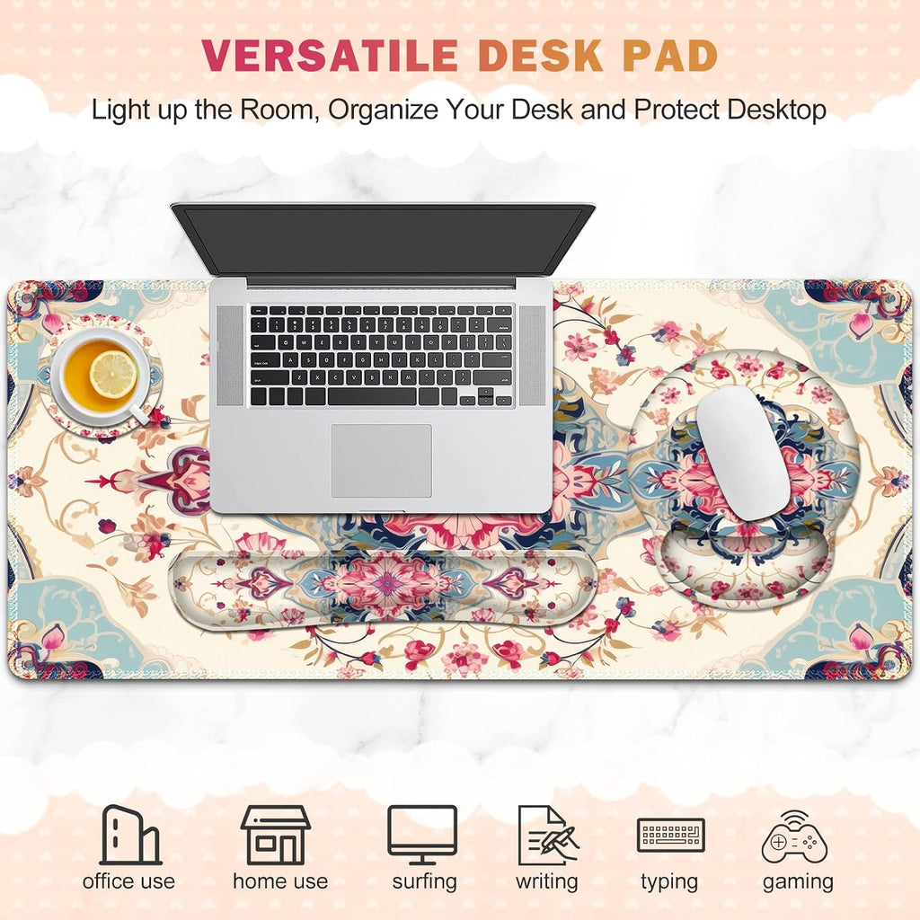Gaming Mouse Pad, Large Desk Mat Cute Desk Pad Protector, 4in1 XXL Mousepad - Image 6
