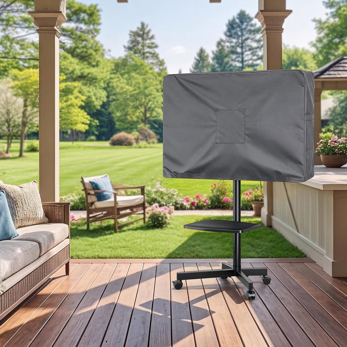 Mobile TV Stand Cover for 65 Inch Mobile TV Cart 57×7×33 In Grey - Image 2