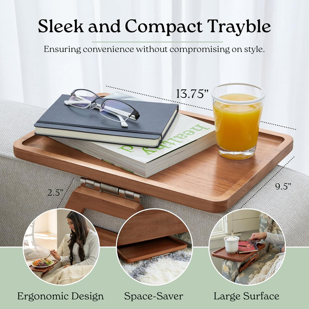 Trayble Couch Arm Table - Rosewood - Image 5